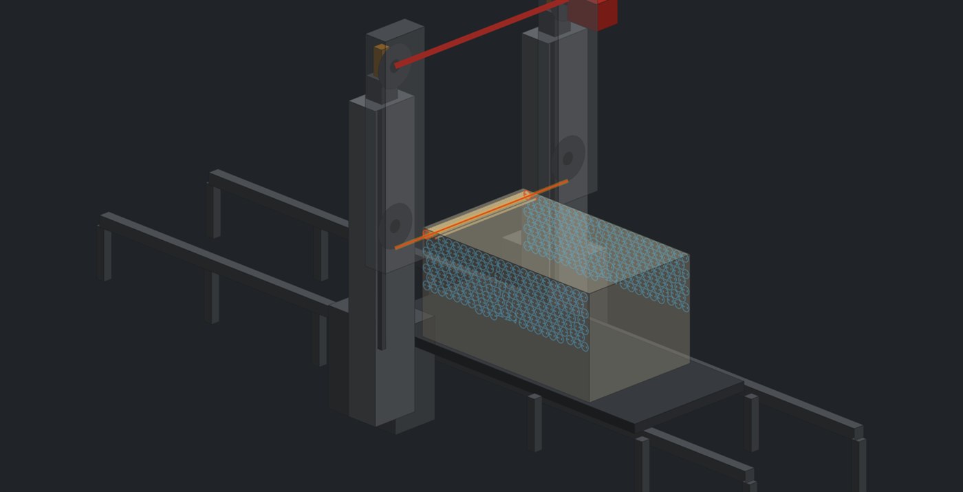 Digitaler Zwilling: 3D-Simulation einer CNC-Schneidanlage mit genestetem Schnittprogramm